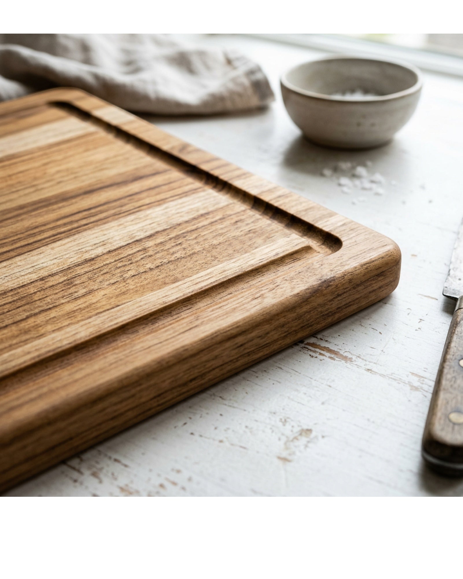 Kvxo Reversible Acacia Cutting Board 40 x 28 cm Natural - Detail view