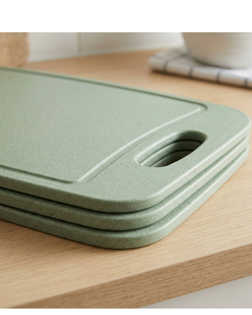 Kvxo Wheat Straw Cutting Board Set of 3 Sage - Detail view